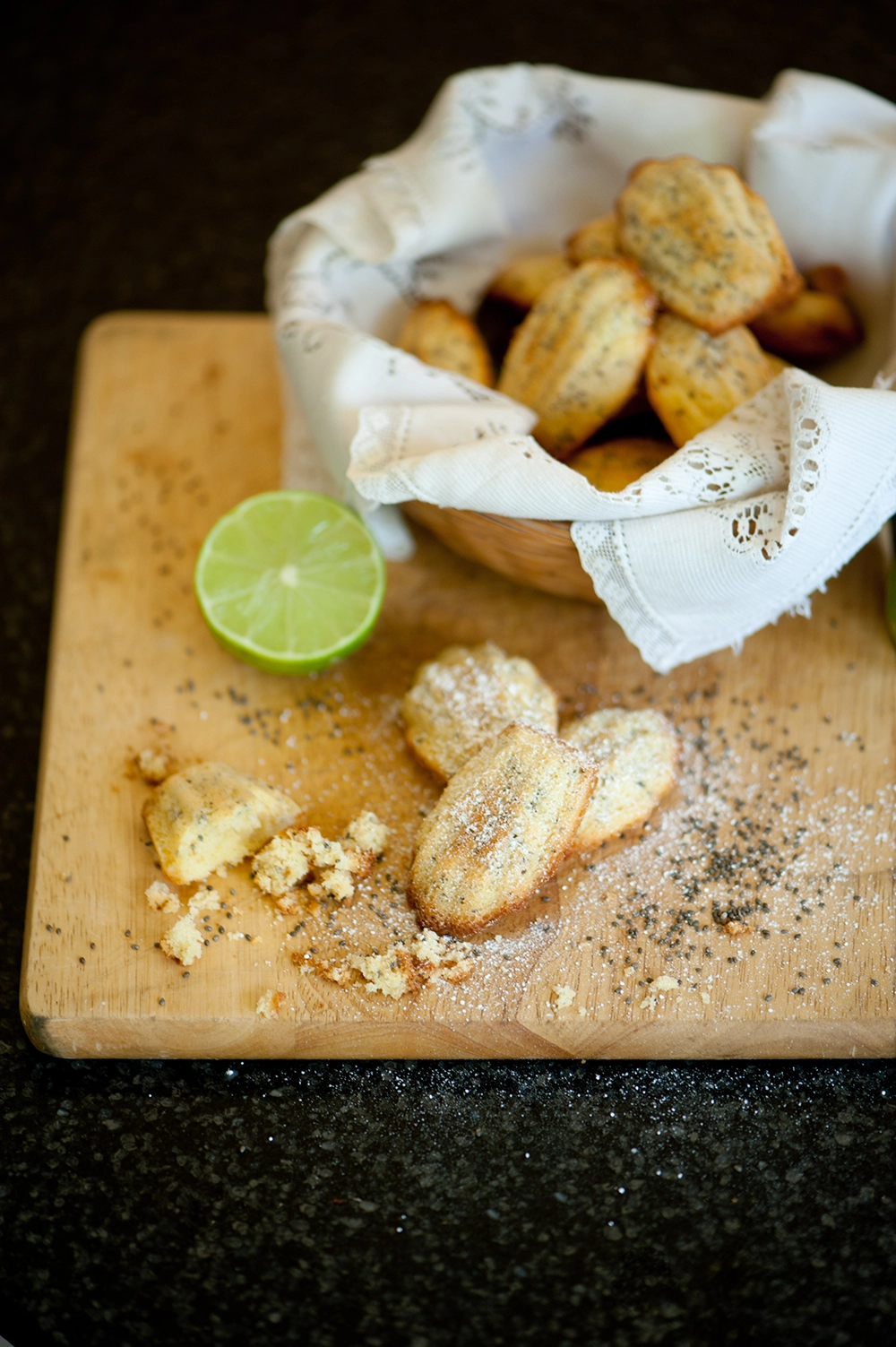 lemon lime and chia seed madeleines - gluten free