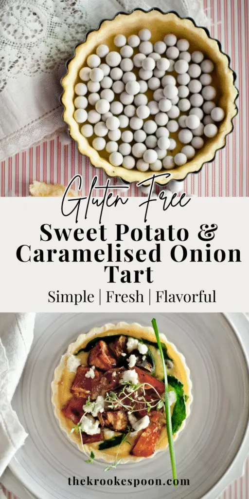 gluten free sweet potato caramelised onion tart