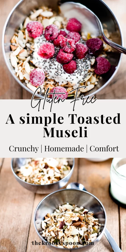 A simple Toasted Museli with raspberries and yoghurt.