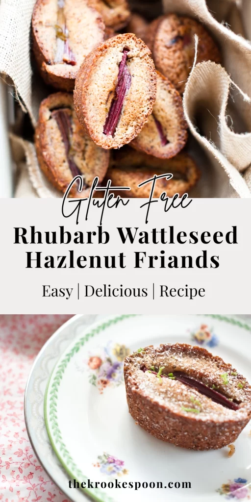 Rhubarb Wattle seed Hazelnut Friands - Gluten free