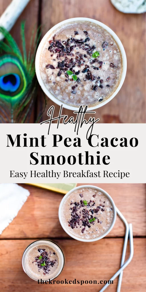 Mint pea cacao coconut smoothie pinterest pin