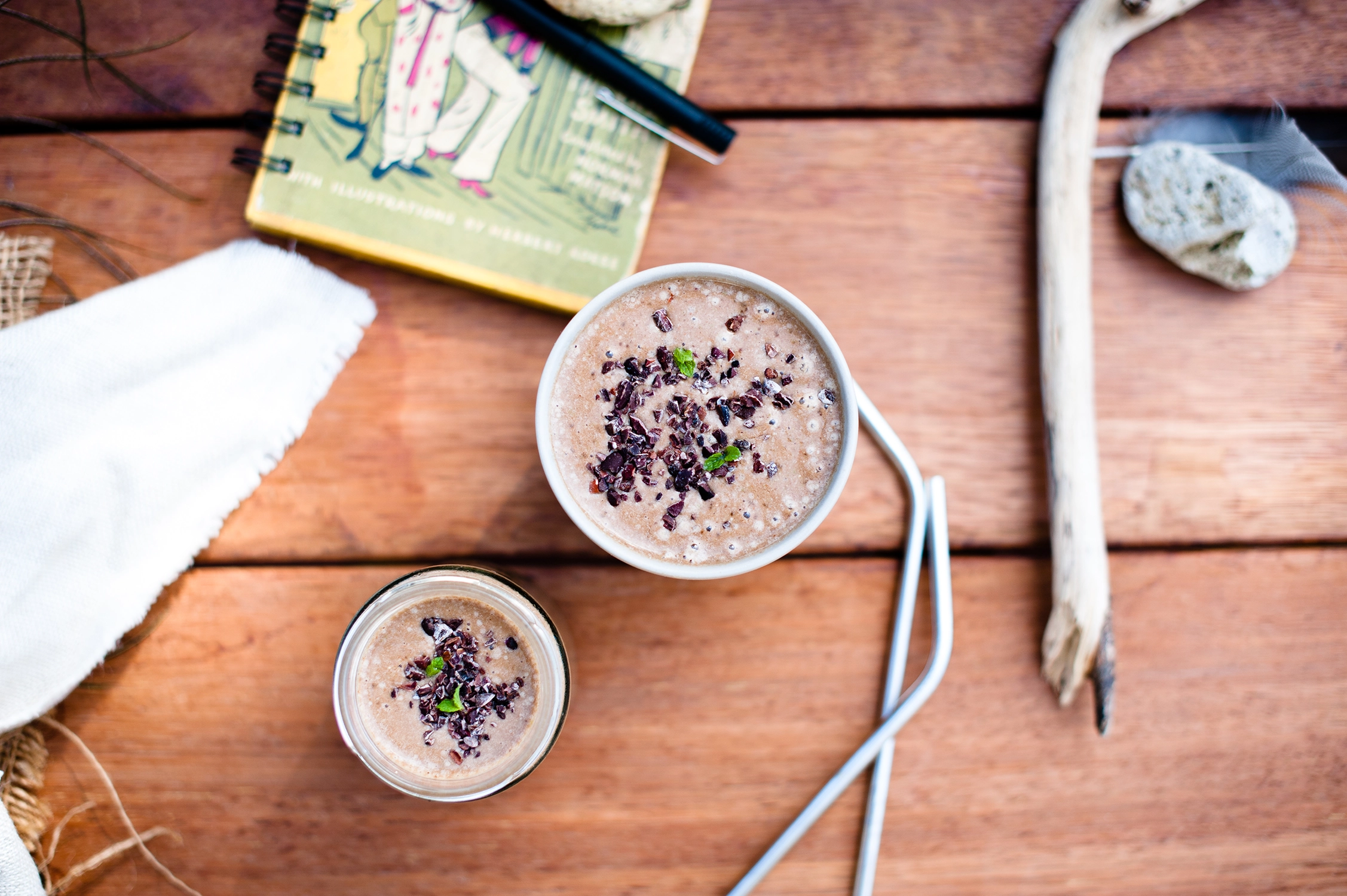 A refreshing, nutrient-rich Mint, Pea, Cacao & Coconut Smoothie. Raw, dairy free and naturally sweet, perfect for breakfast or a nourishing anytime boost.