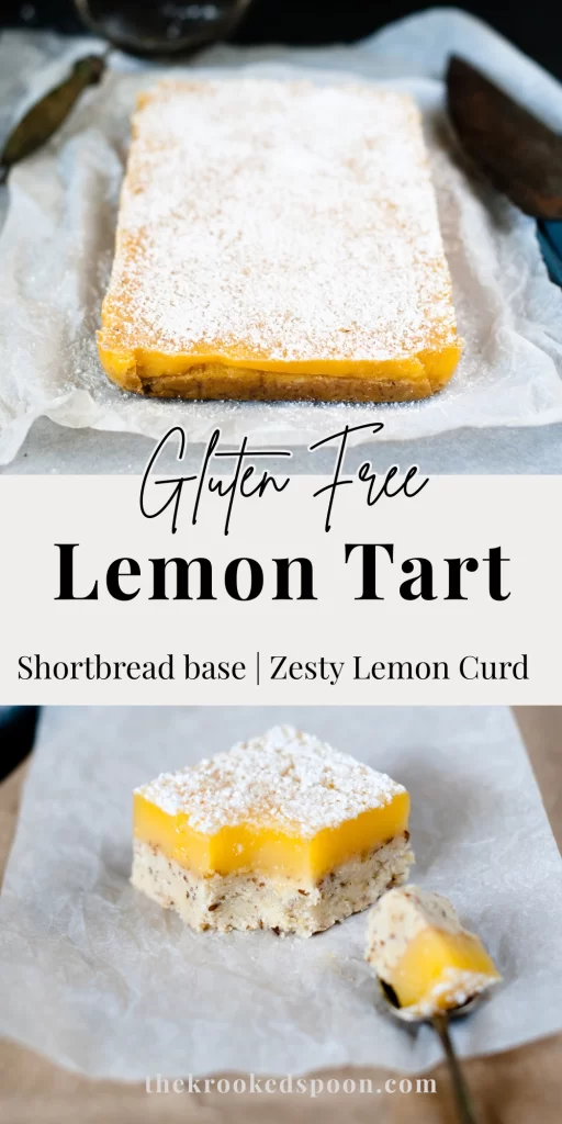 Lemon curd slice gluten free Pinterest pin
