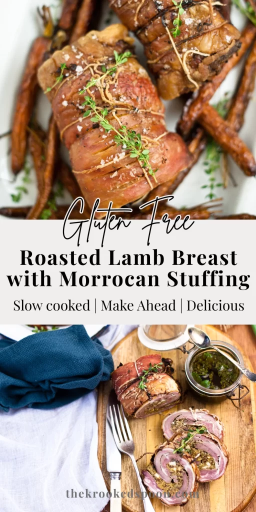 lamb breast roast, Moroccan lamb recipe, slow roast lamb, lamb stuffing recipe, quinoa stuffing, crispy lamb skin, budget-friendly roast, Sunday roast ideas