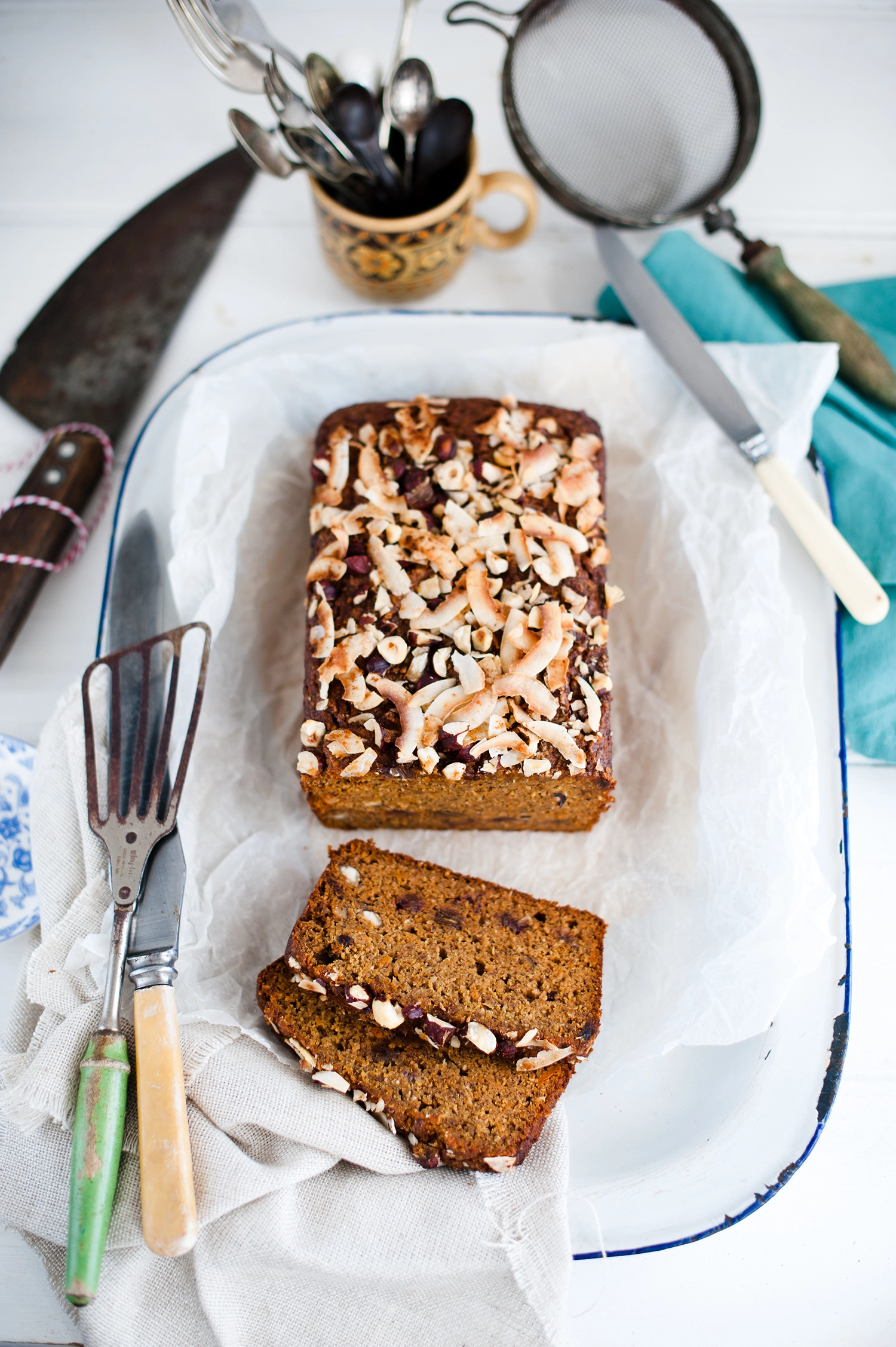 A rustic Sweet Potato, Date and Hazelnut Loaf made with buckwheat, almond flour and rapadura sugar. Naturally gluten free, nourishing and perfect toasted.