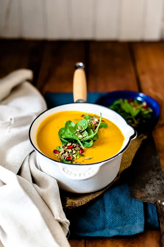 A nourishing pumpkin soup with caramelised onion, fennel and apple, made with rich beef bone broth. Deeply savoury, freezer friendly and comforting.