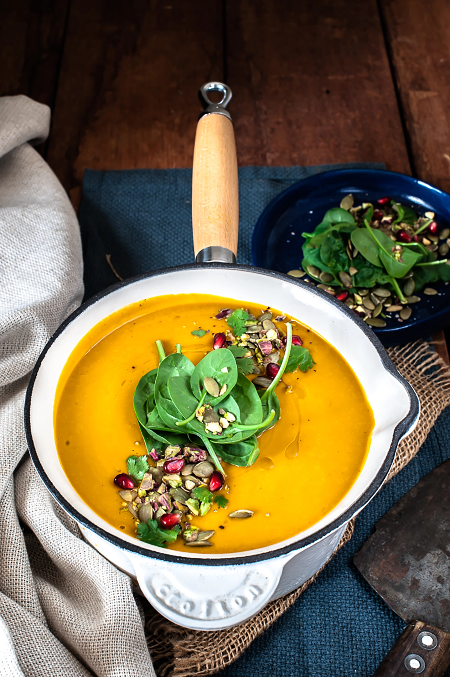 A nourishing pumpkin soup with caramelised onion, fennel and apple, made with rich beef bone broth. Deeply savoury, freezer friendly and comforting.