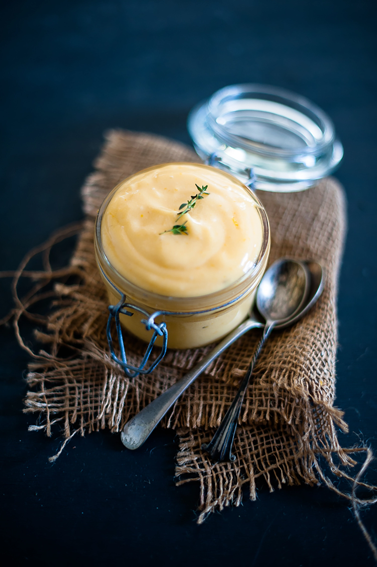 A fragrant mandarin and thyme curd made with fresh winter citrus. Smooth, bright and perfect for preserving seasonal fruit.
