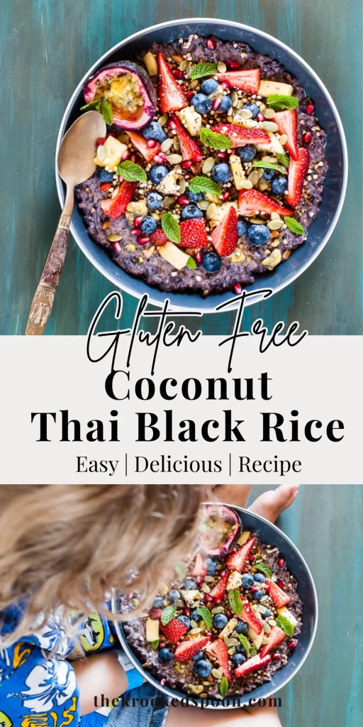 Creamy Coconut Thai Black Rice — a nourishing, gluten free breakfast made with soaked black rice, coconut cream and vanilla. Perfect warm or chilled.