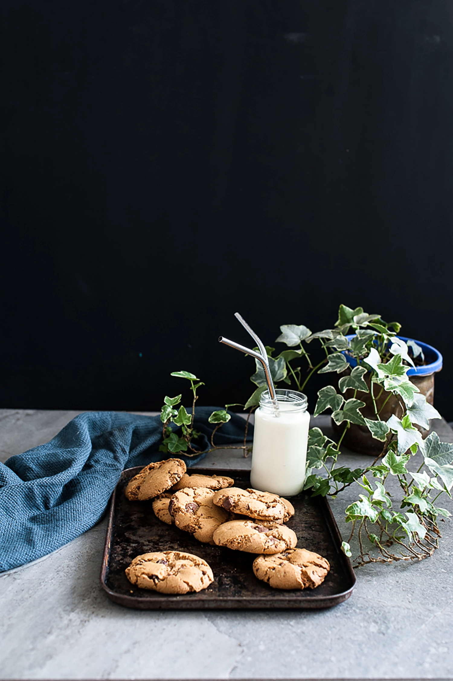 Chewy gluten free chocolate chip biscuits that are dairy free, nut free and perfectly soft with rich dark chocolate chunks.