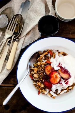 Chai spiced paleo granola made with toasted buckwheat groats, nourishing seeds and maple syrup. Gluten free, refined sugar free and perfect for autumn mornings.
