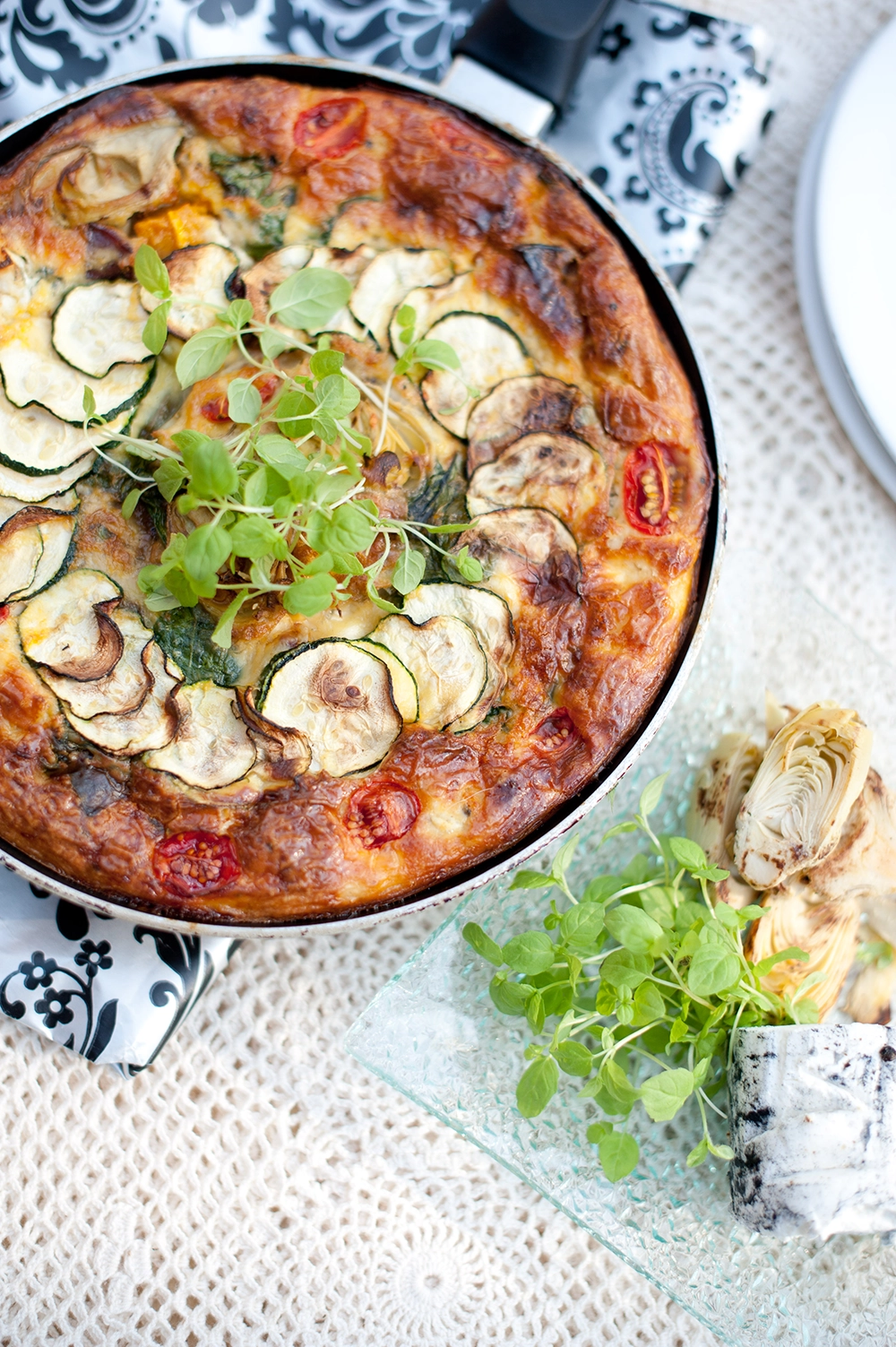 chorizo, zucchini, pumpkin, frittata
