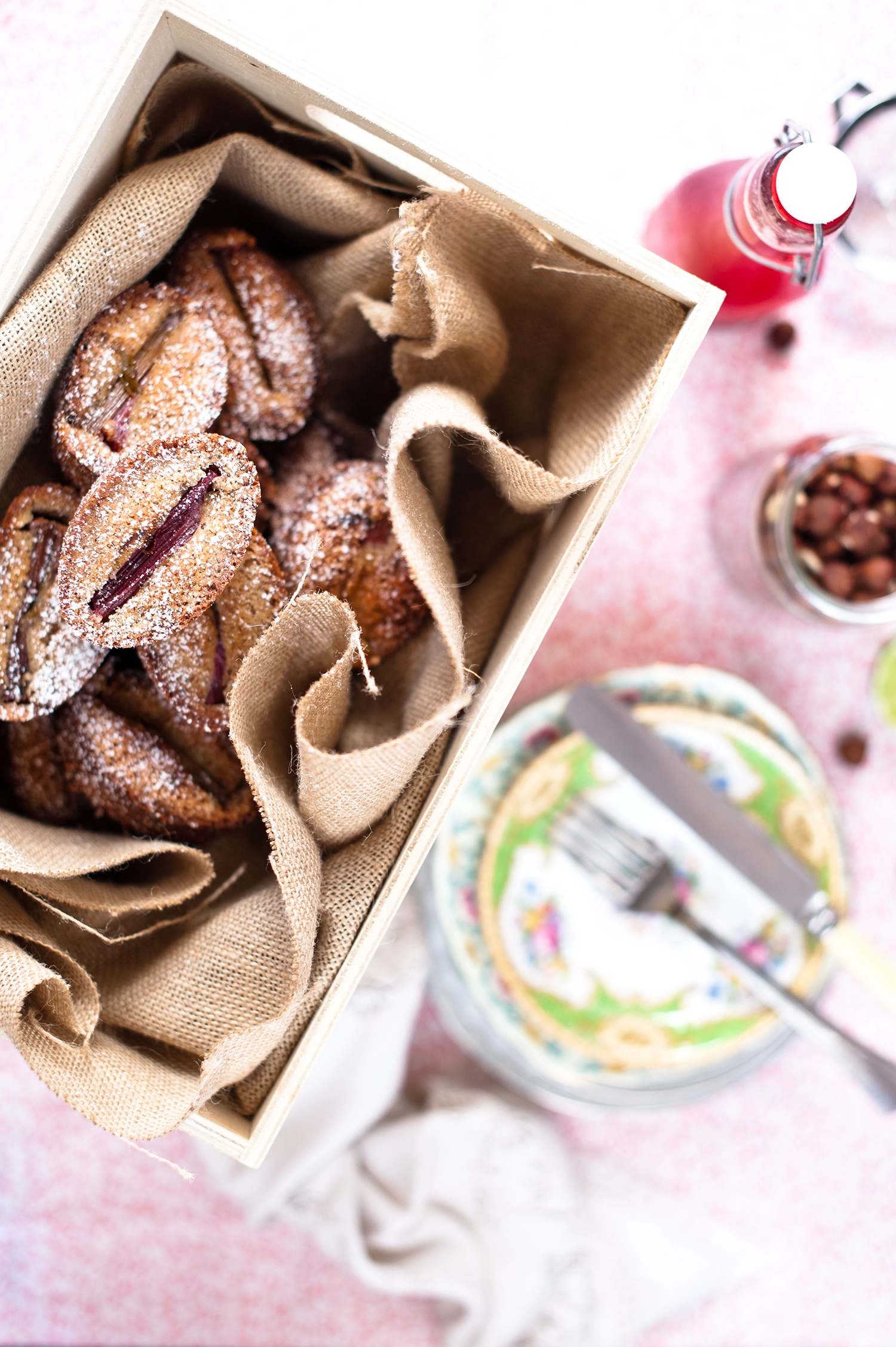 Delicious Gluten free Rhubarb and wattle seed Friand. Perfect for any picnic or afternoon dessert