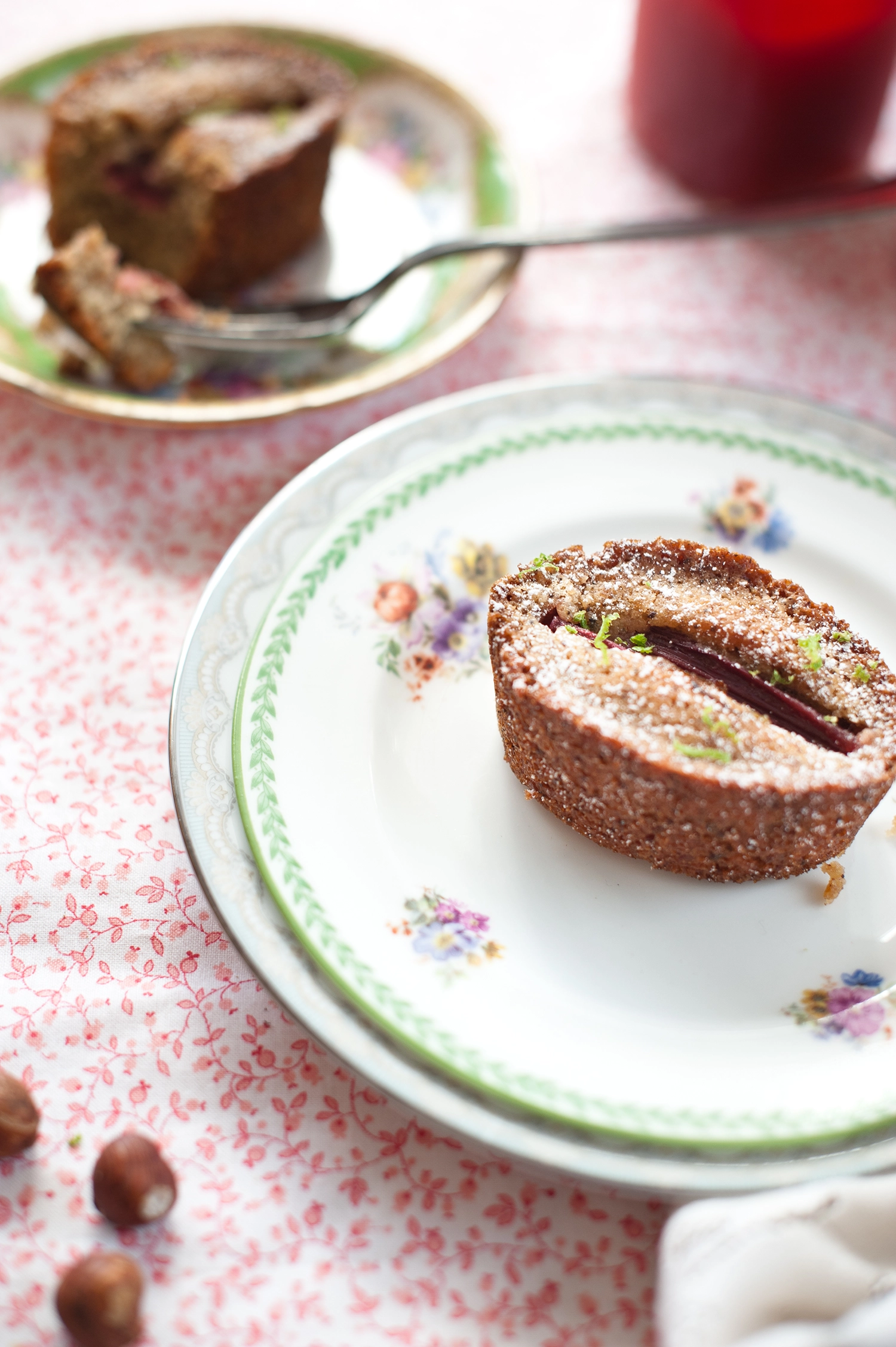 Delicious Gluten free Rhubarb and wattle seed Friand. Perfect for any picnic or afternoon dessert