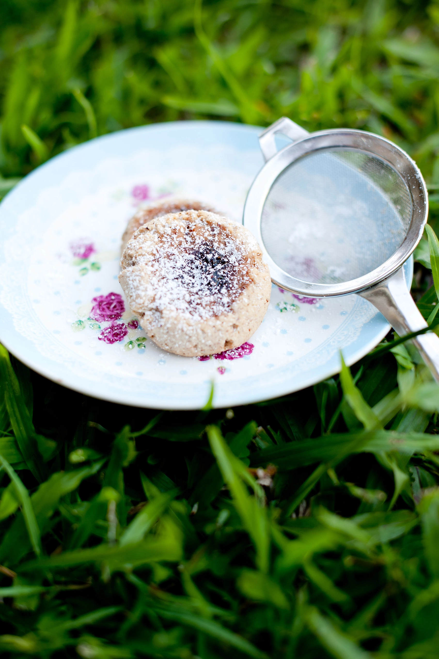 Rustic Hazelnut Jam drop thumbprint cookie biscuits. Naturally gluten free.