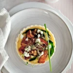 Gluten Free Sweet potato caramelised onion tart with goats cheese