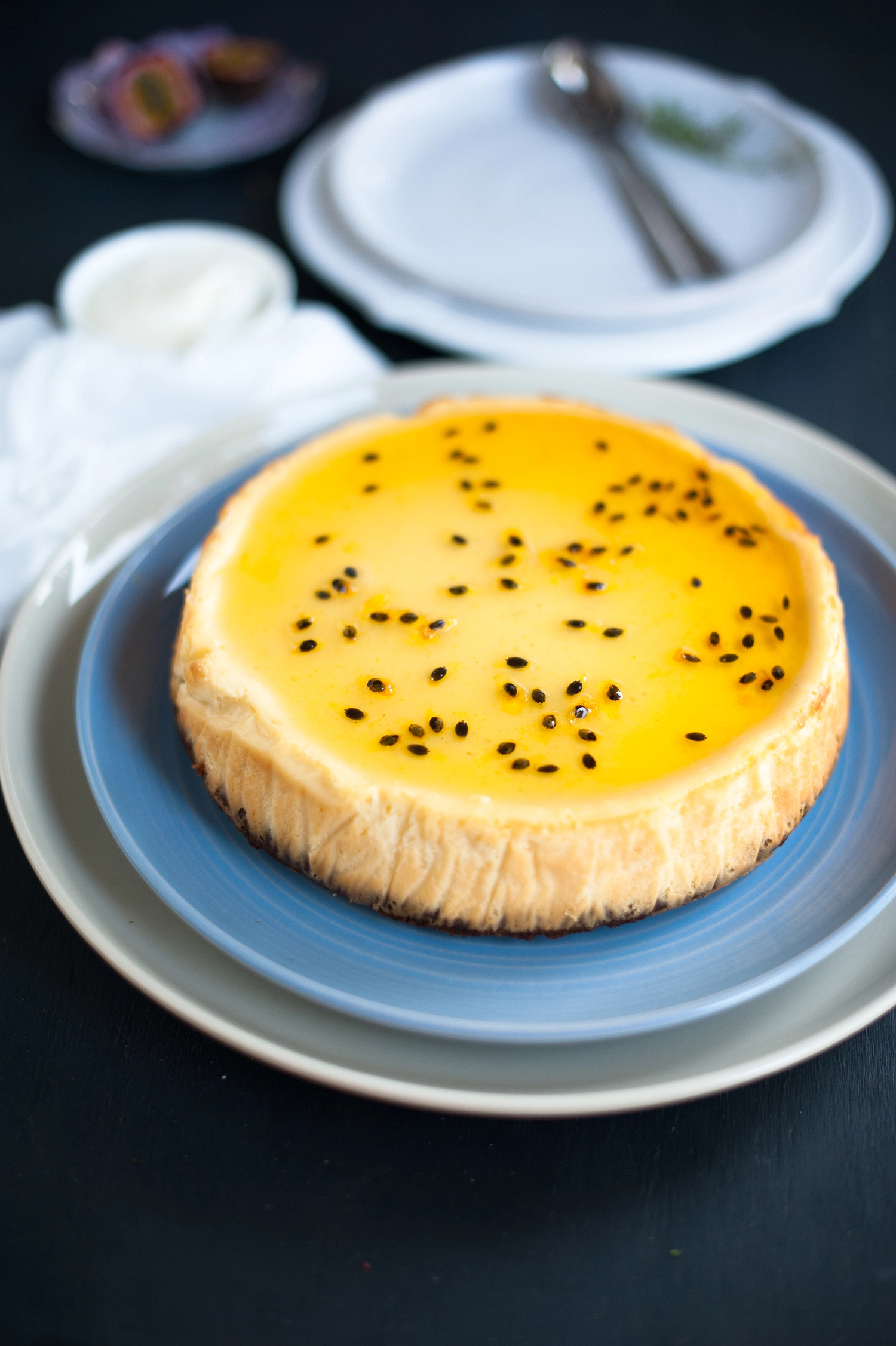 Baked Passinfruit Cheesecake - Gluten free