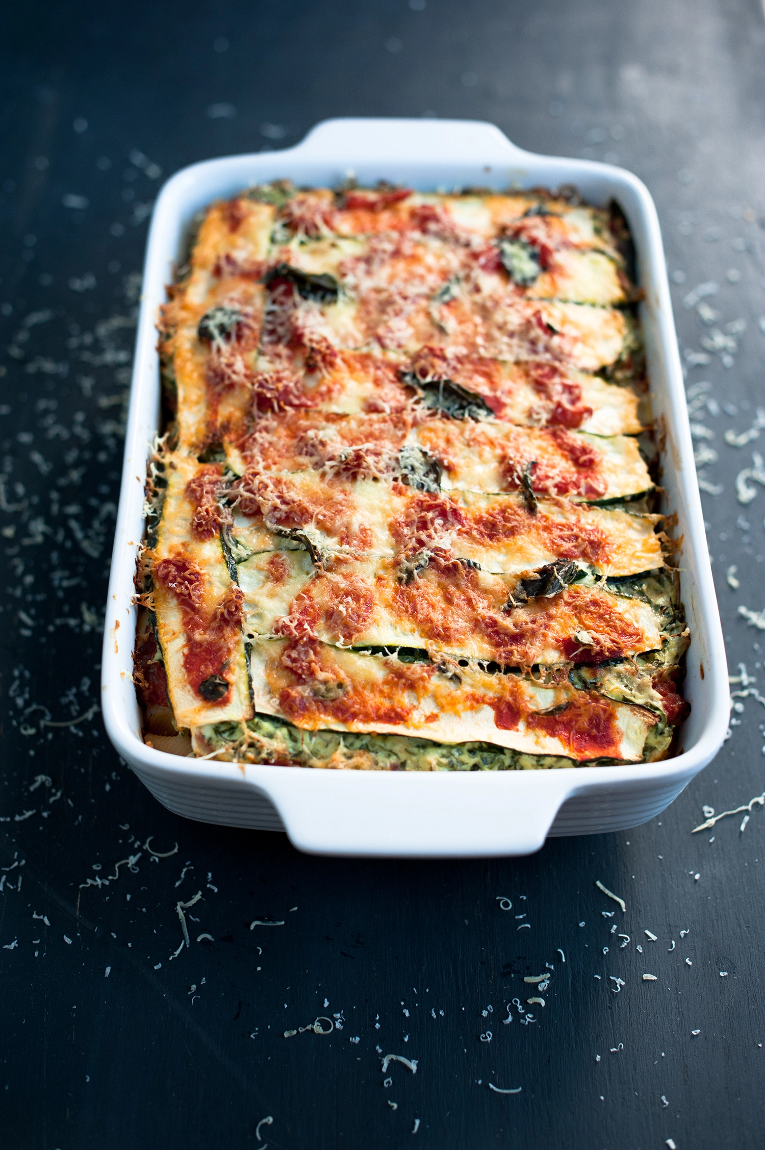 ricotta, kale, pumpkin zucchini lasagne. gluten free recipe.