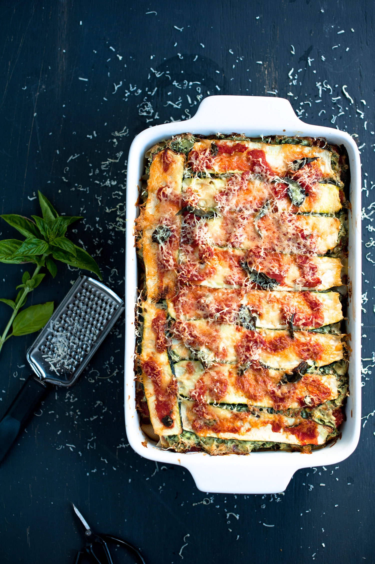 ricotta, kale, pumpkin zucchini lasagne. gluten free recipe.