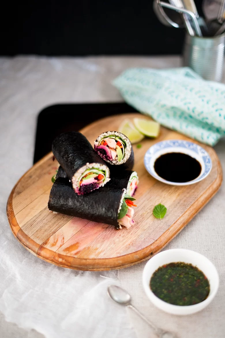 salmon quinoa sushi