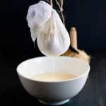 hanging homemade ricotta, creamy, gluten free, 10 minute recipe.